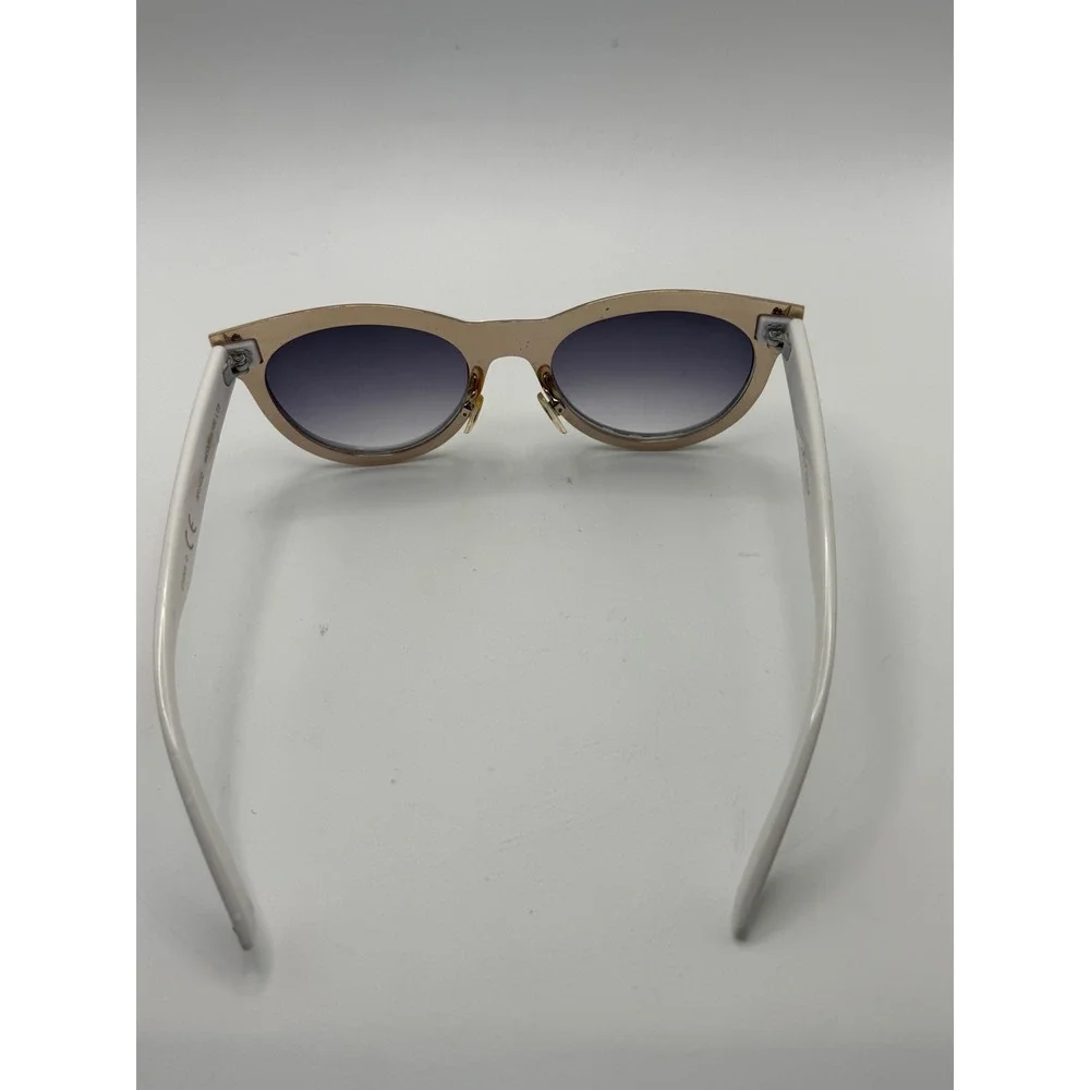Betsey‎ Johnson White Gold Star Studded Cat Eye Sunglasses SR0422 Gradient Lens